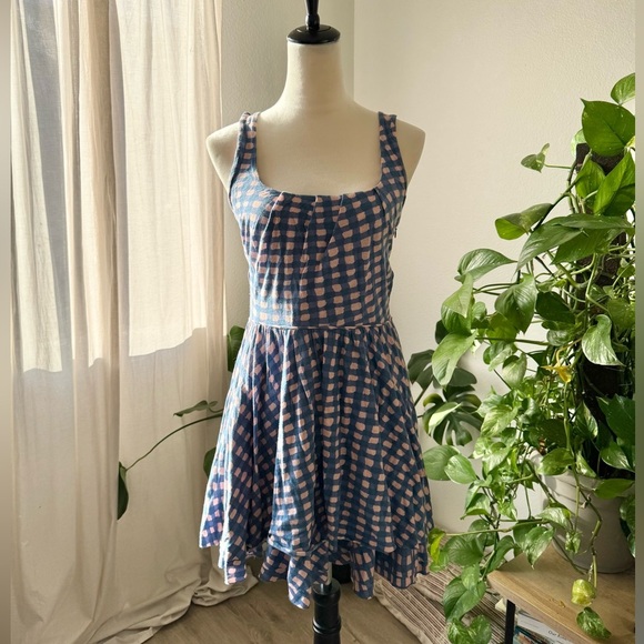Vintage y2k Marc by Marc Jacobs Molly Blue and Pink Checkered Dress size s - Picture 1 of 6